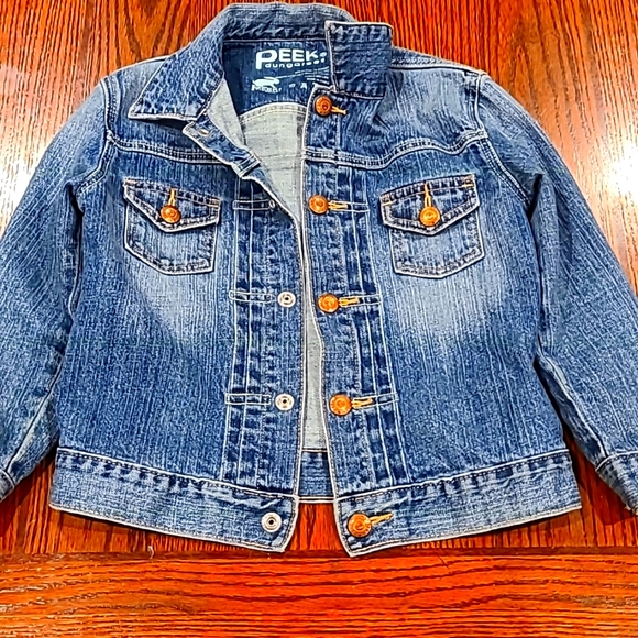 Peek denim jacket girls size Medium - Picture 1 of 5